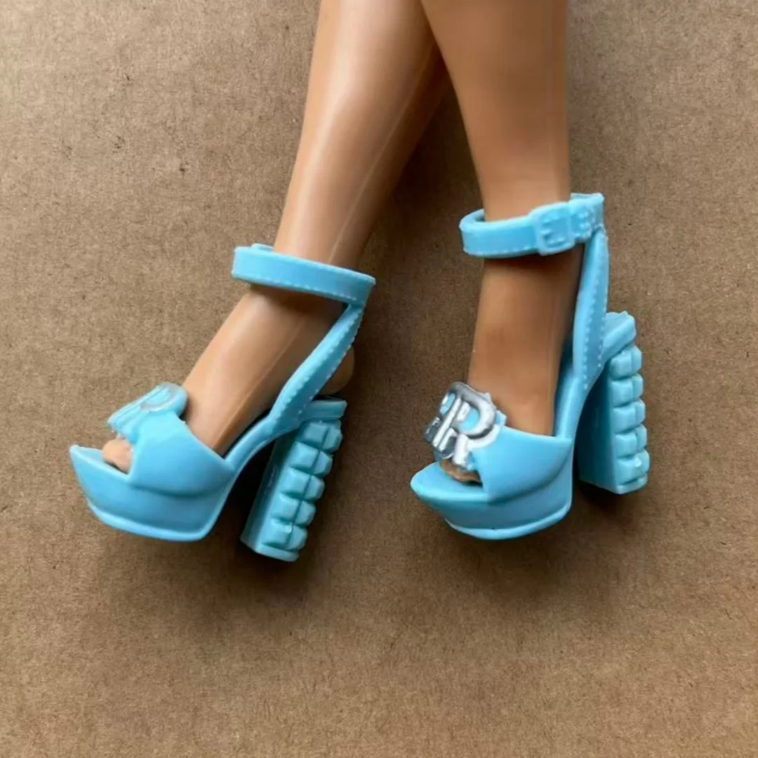 Rainbow Doll Sandals Original 1/6 Doll Shoes White Clear Blue Black Orange Color Doll Accessories