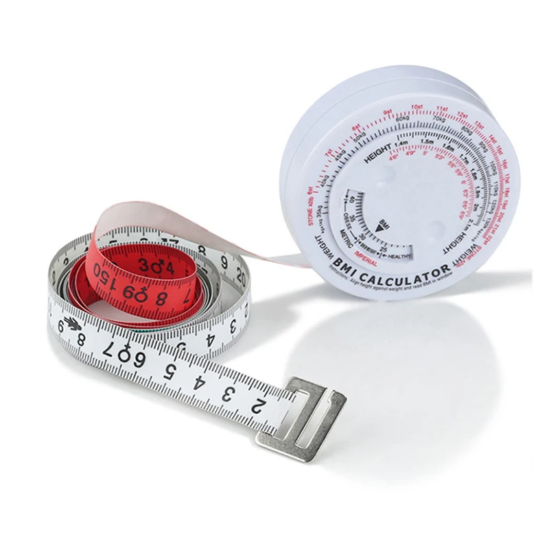 BMI Body Mass Index Retractable Tape 150cm Waist Measure Calculator Diet Weight Loss Metric Tape Measuring Tools