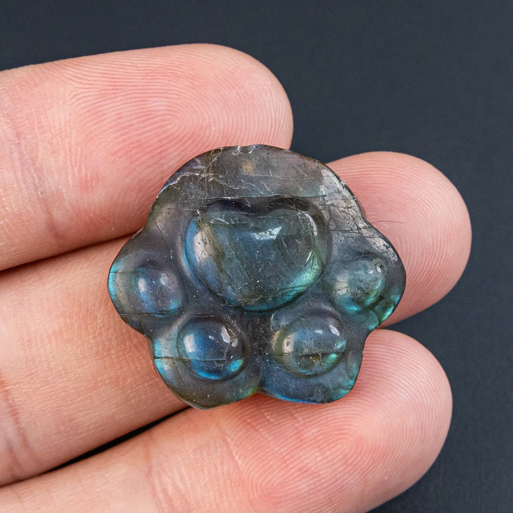 

Ювелирные изделия премиум-класса «сделай сам», кулон из лабрадорита, резной кристалл, милая кошачья лапа, черный камень с синим шеллером для изготовления ювелирных изделий своими руками