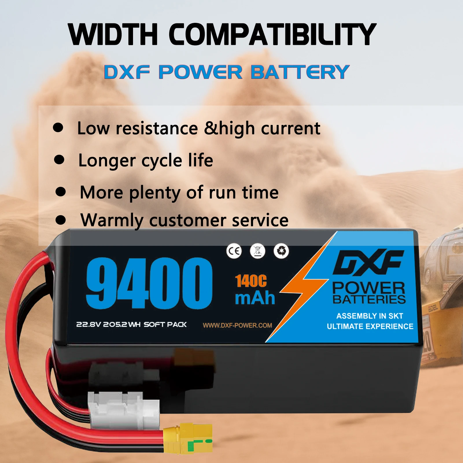DXF Lipo 6S Battery 22.8V 140C with XT60 EC5 TRX T/DEANS XT90 XT150 Plug For 1/8 Buggy RC Car Boat Airplane