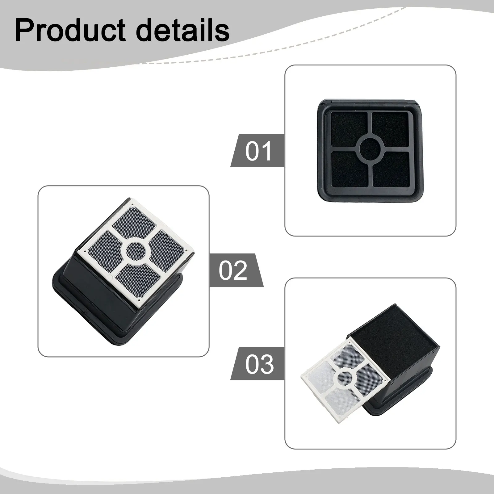 Reinigung Trockenreinigungsfilter Schwarz + Weiß Akku-Staubsaugerfilter Kunststoff und Filterpapier Verbesserung der Luftqualität
