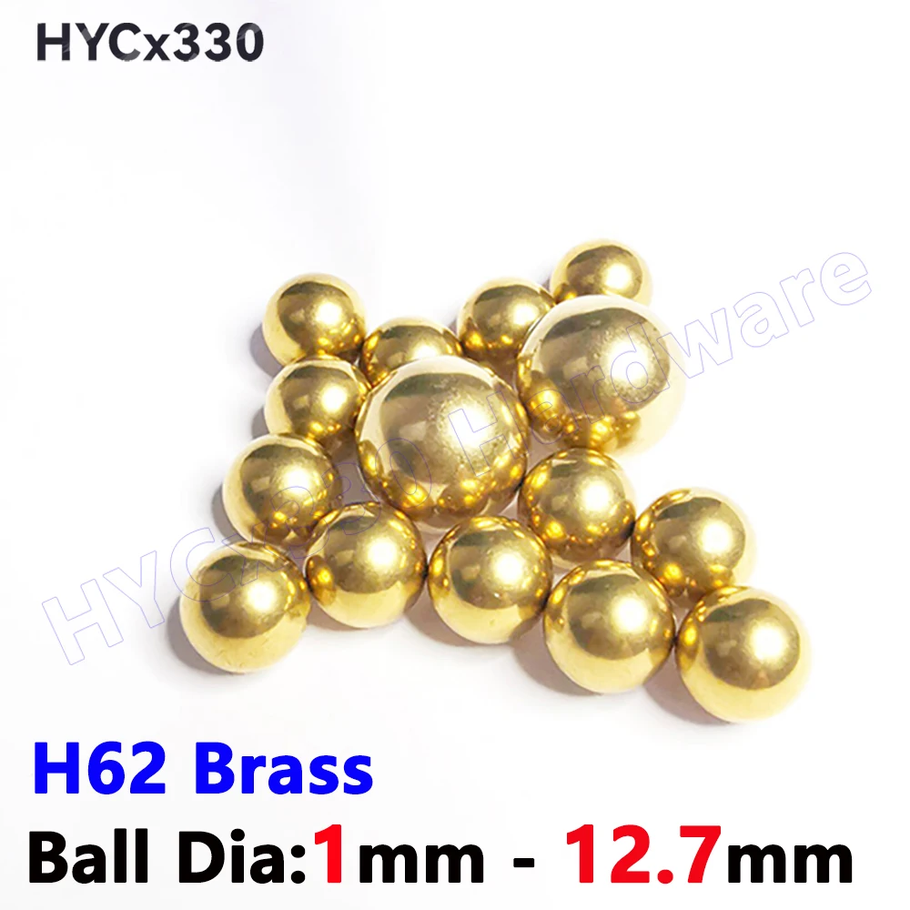 Ø1mm - 12.7mm Solid H62 Brass Balls Precision Pure Copper Round Beads Dia 1 1.2 1.5 1.588 2 2.381 2.5 2.8 3 3.175mm to 12.7mm