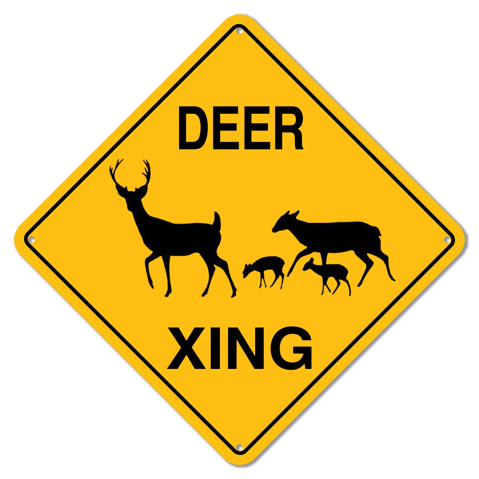 Fun Deer-shaped Road Sign; Intersection Sign; Area Warning Sign; Creative Metal Road Sign; Indoor and Outdoor Universal