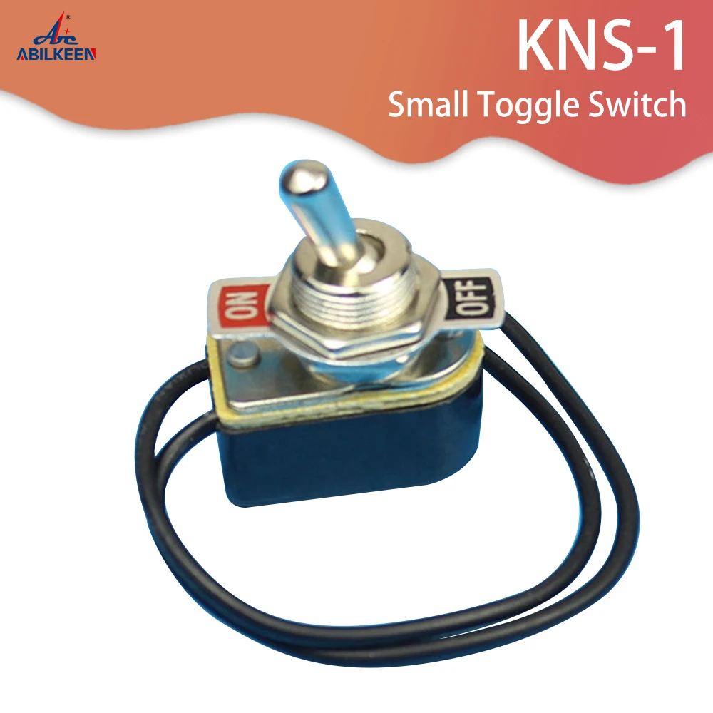 

100PC KNS-1 6A 250V AC On-Off Prewired Standard Toggle Switch SPST Contacts Switch with Wire High Quality