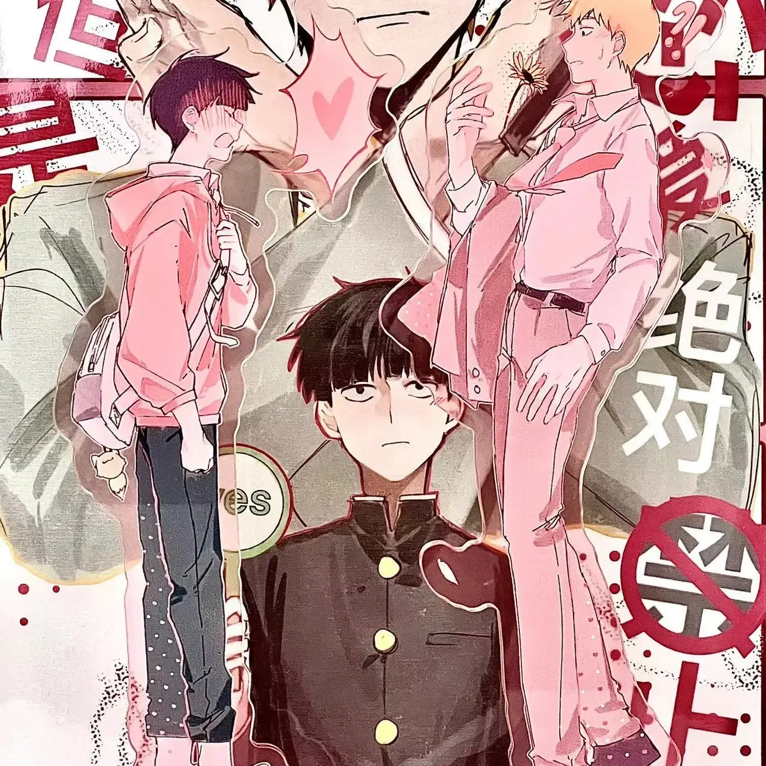 อะนิเมะ Mobu saiko hyaku/mob Psycho 100 reigen arataka kageyama Shigeo ของตกแต่งคอสเพลย์ป้ายยืนของขวัญคริสต์มาส