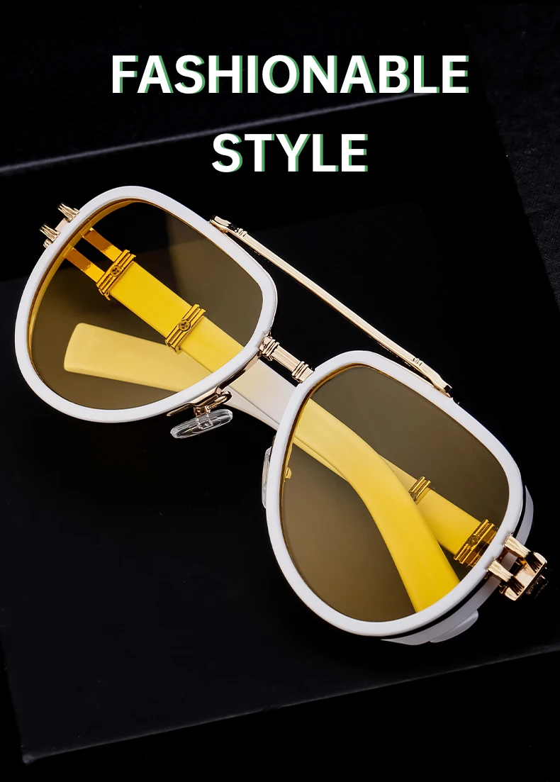Vintage Punk Ovale Sonnenbrille für Damen und Herren 2026 Luxusmarken-Design Trendige Steampunk Doppelbalken-Sonnenbrille für Männer Retro-Brillen – Detail 2