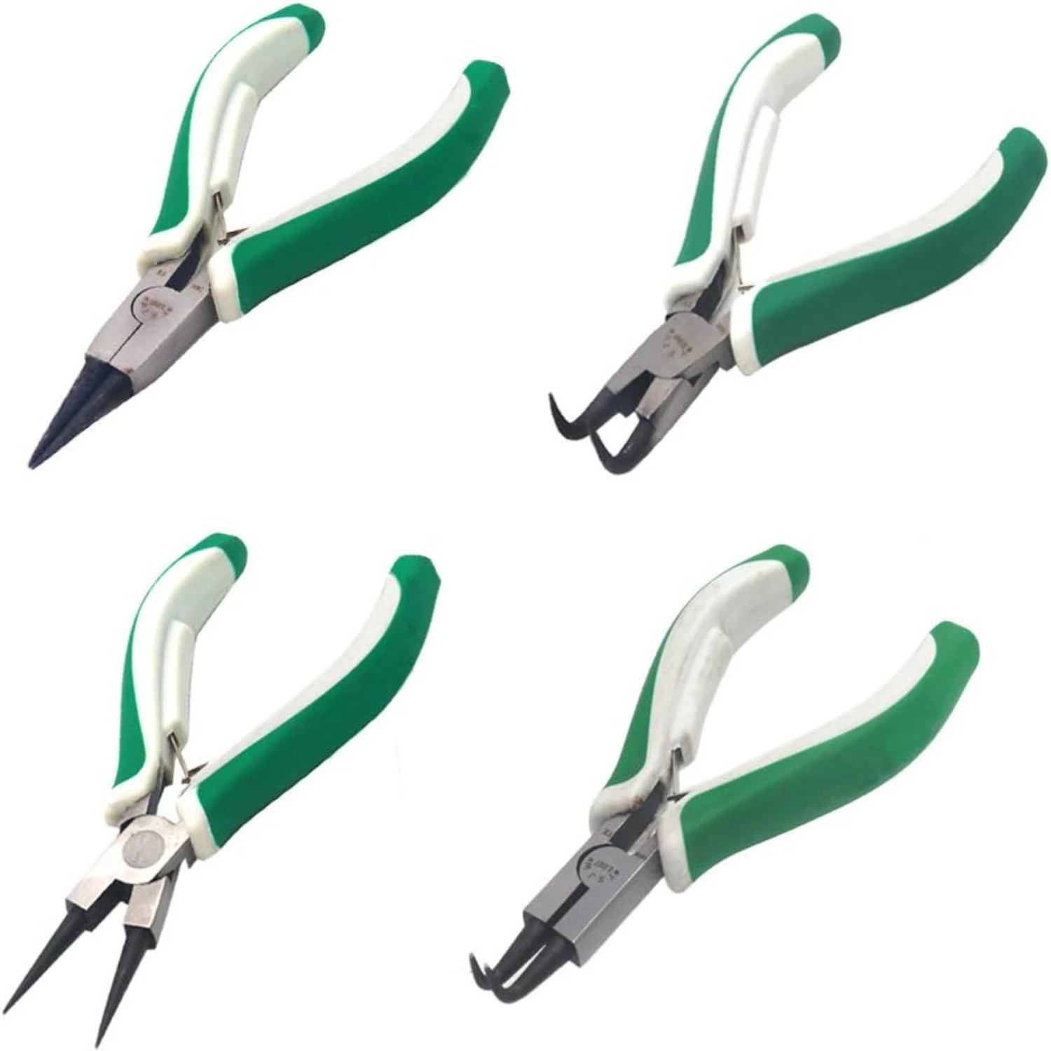 Durable Heavy Duty 3-Piece Mini Snap Ring Pliers Set - Straight/Bent Jaw External/Internal Circlip Pliers for Removing and Retai