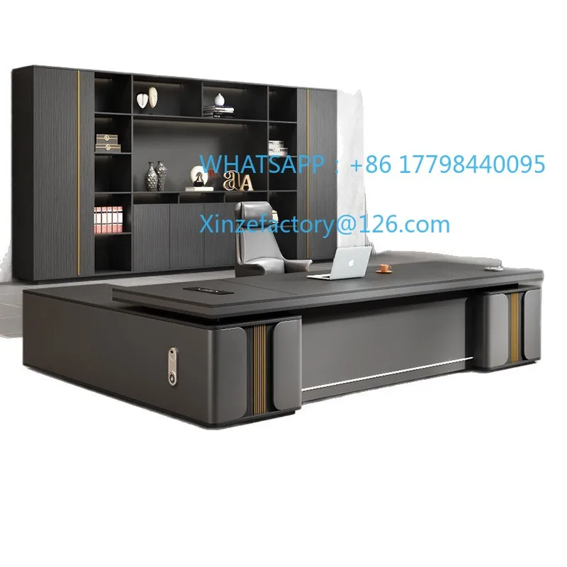 

Customizable Office President Desk Combo Modern