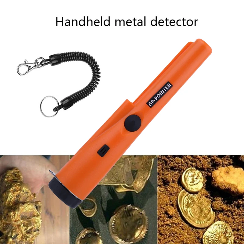 Partial Waterproof Metal Detector Pinpointer,Handheld Convenient Pin Pointer Wand with Holster, 360°Scanning Locating Gold  Coin