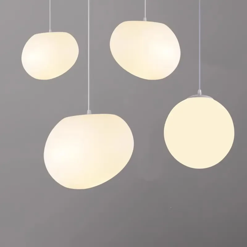 Nordic Pebble pendant lights LED design living dining room Personality Glass pendant lamp shopping mall bedroom cafe lighting