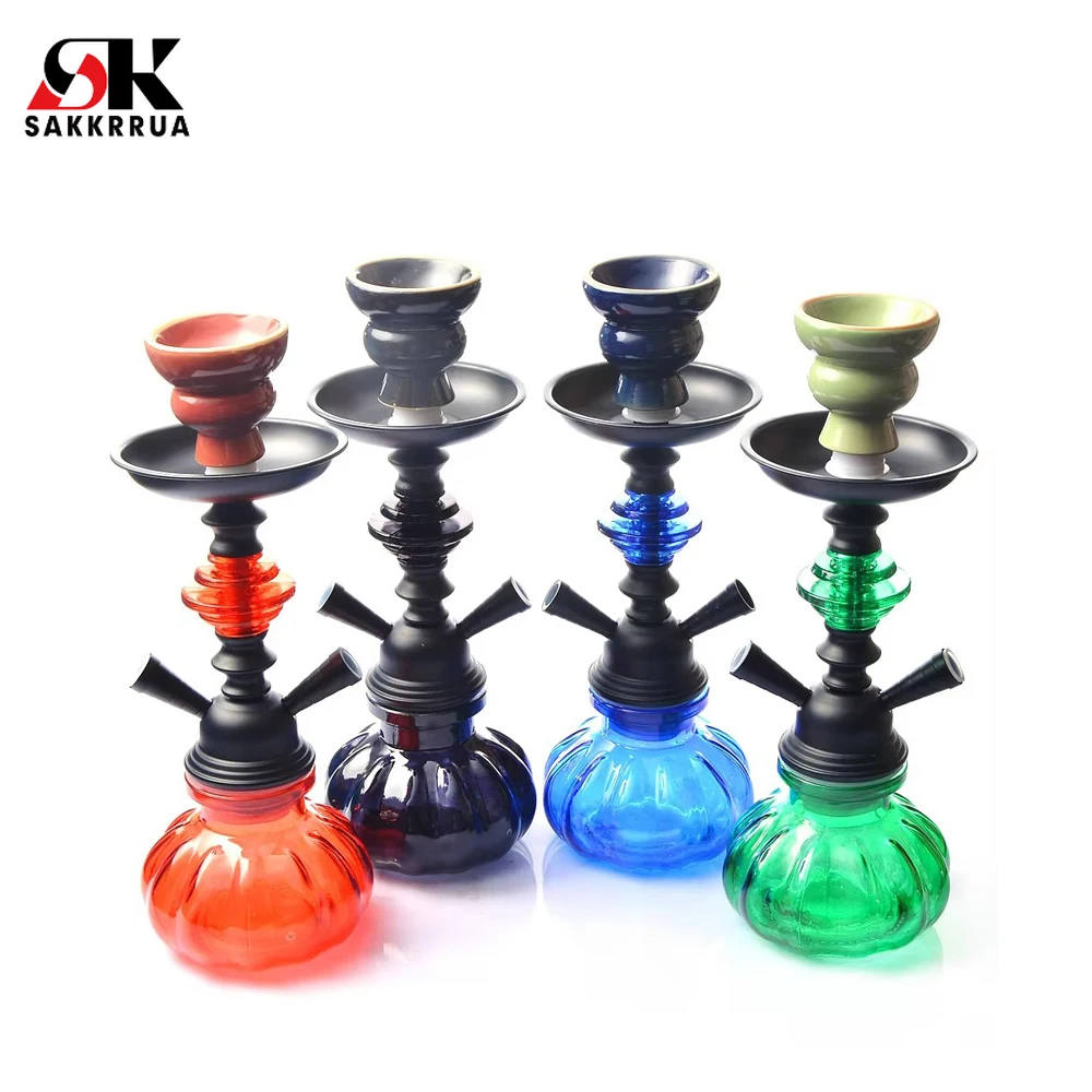 

Sakkrrua Premium Hookah Shisha Glass Accessories with 2 Hoses for Arabic Waterpipe, 1 Set