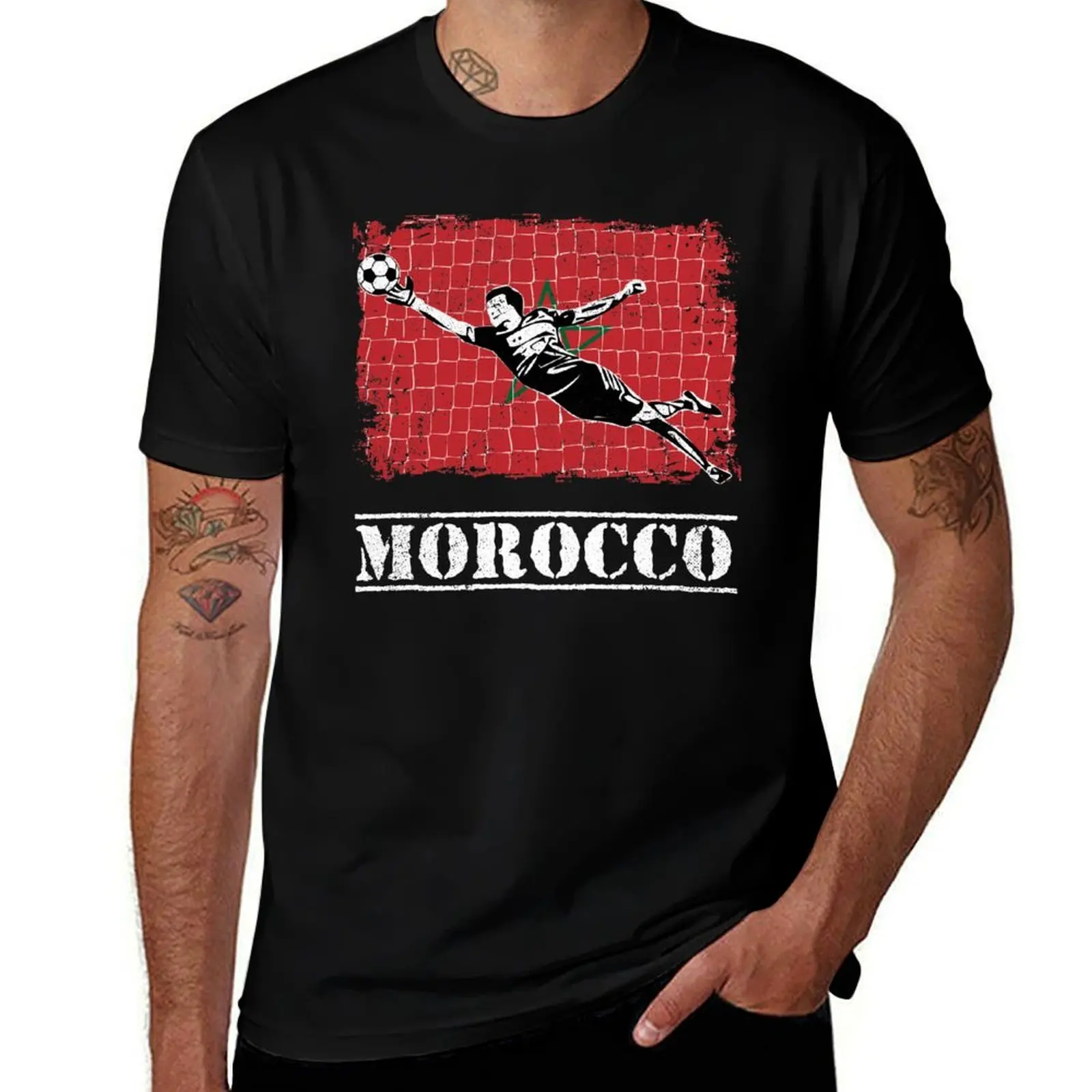 

Morocco Soccer Goalie Goal Keeper Shirt T-Shirt cotton t shirts high quality t shirts cotton 100% funny t shirts man T-shirt