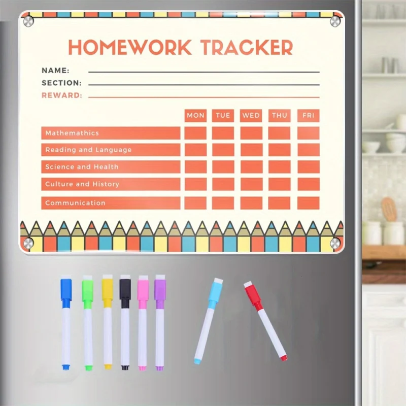 Home Tracker Magnetic To-Do List Board 12x16, Lightweight and Durable, Weekly Dry Erase Planner and Reward Tracker