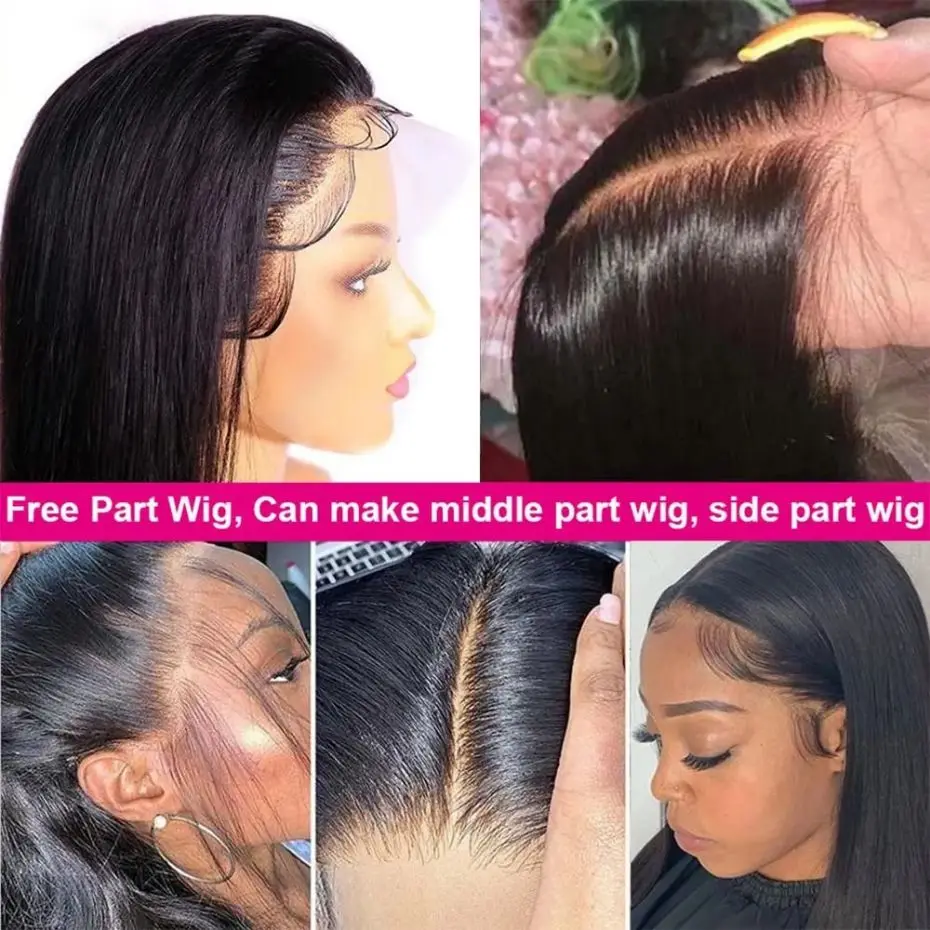 Human Hair Lace Wigs Straight 13x4 13x6 HD Lace Front Human Hair Wigs Pre Plucked For Women 4x4 Transparent Lace Closure WIg