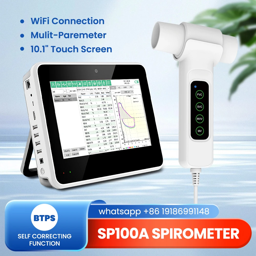 Медицинский портативный спирометр CONTEC SP100A, устройство для тестирования функции легких, анализатор функции легких