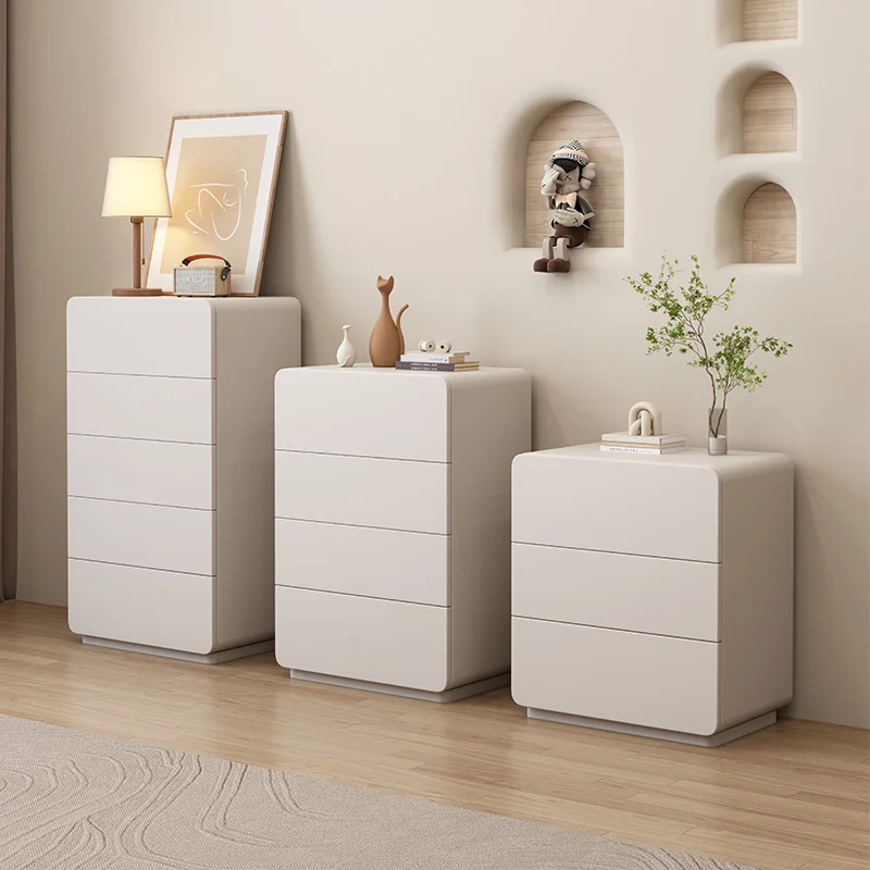 Modern simple chest cabinet Bedroom storage cabinet Light luxury bedside table Solid wood three four five chest