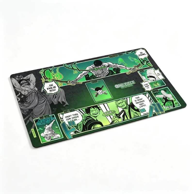600X350X2Mm Diy One Piece Roronoa Zoro Card Battle Mat Yamato Law Single-Player Board Game Card Duel Mat Anime Card Gift Toy