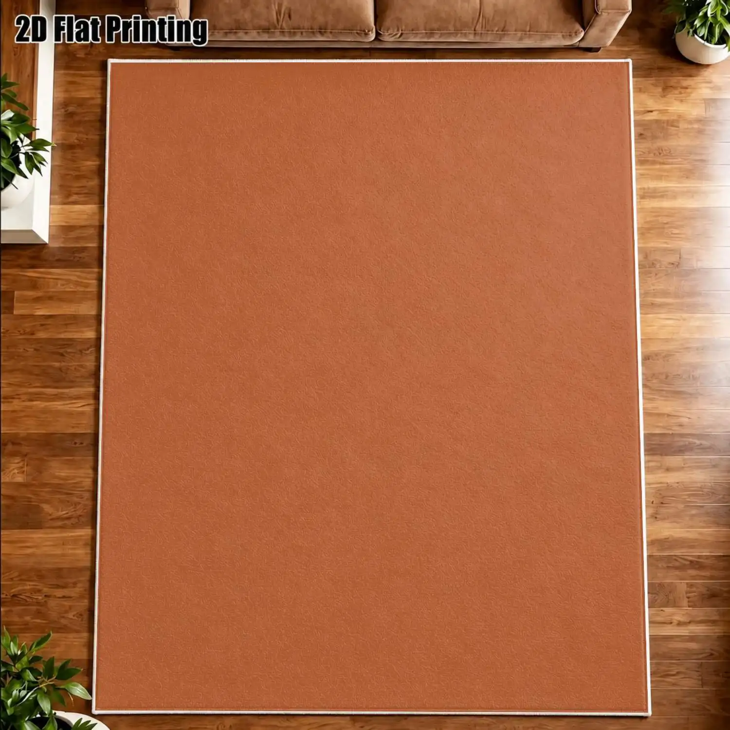 1Pc 2D Printed Carpet: Orange Solid Pattern, Modern Minimalist/Nordic/Instagram/European Style, Home Decor Floor Mat, Multi-Size, Machine Washable, Suitable for Entrance, Dining, Foyer, Bedroom, Living Room