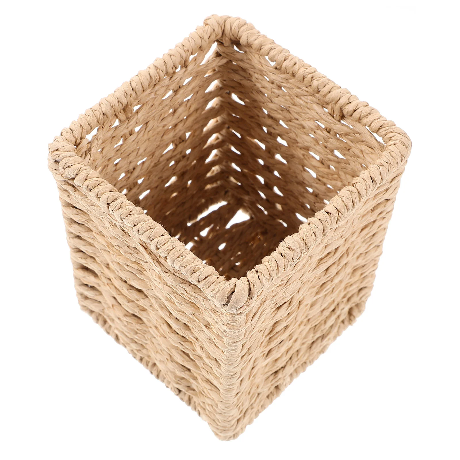 Imagem -06 - Handmade Rattan Lápis Titular Wicker Pen Cup Pincéis de Maquiagem Woven Vine Desk Organizer Pen Container Box Cozinha