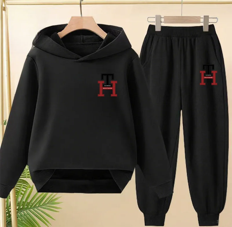 الأطفال العصرية الخريف هوديي السراويل قطعتين دعوى صبي فتاة معطف الملابس