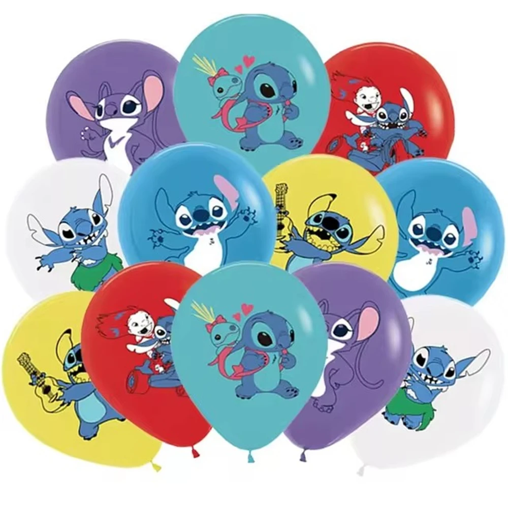 Disney Lilo&Stitch Latex Balloon Party Anime Figure Latex Balloon  Decoration Background Scene Arrangement Theme Balloon Set