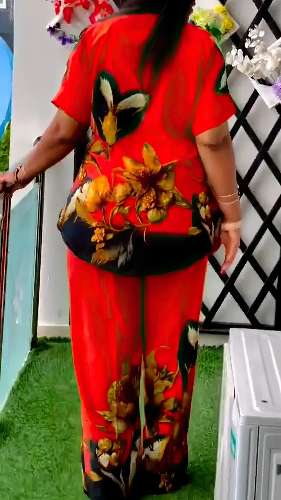 2 Piece African Clothes for Women Summer Fashion Casual African Short Sleeve Print Top Long Pants Matching Sets Outfits 2025