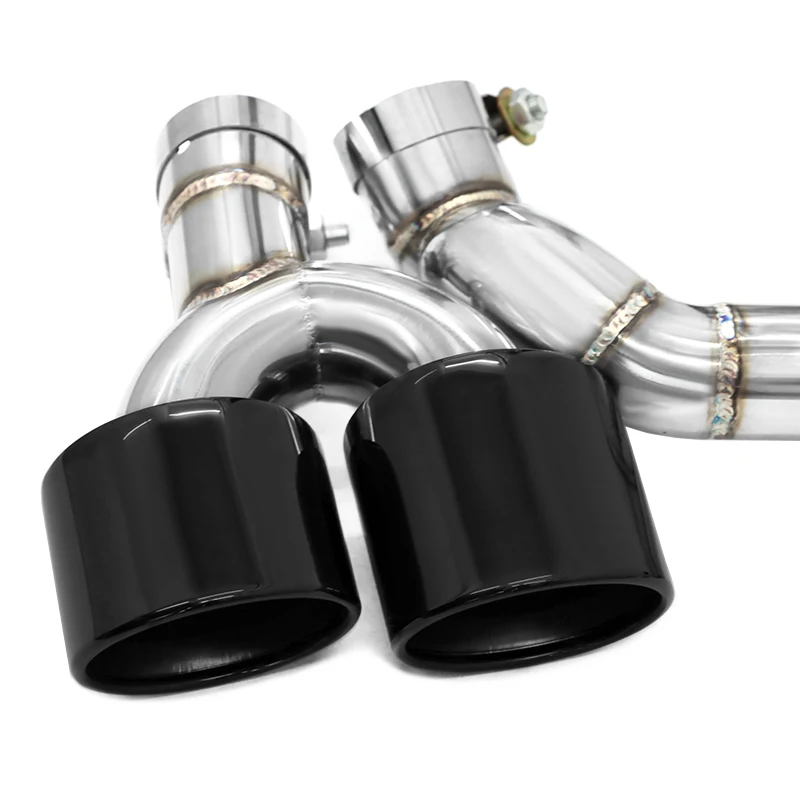 C63 Style Quad Exhaust Tips for Mercedes W204 C180 C200 C250 (2008-2014)  Stainless Steel Tailpipe Upgrade For AMG Sport Bumper view 3