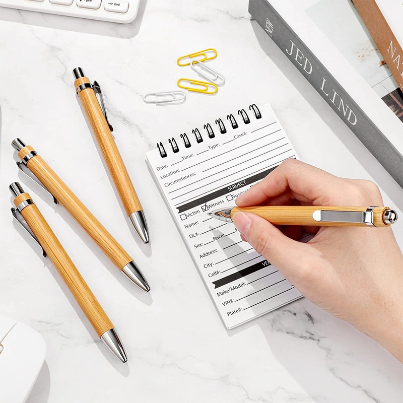 5/10/20/30/50/100PCS Bamboo Ballpoint Pen Stationery Party Pens Office School Supplies Business Gifts