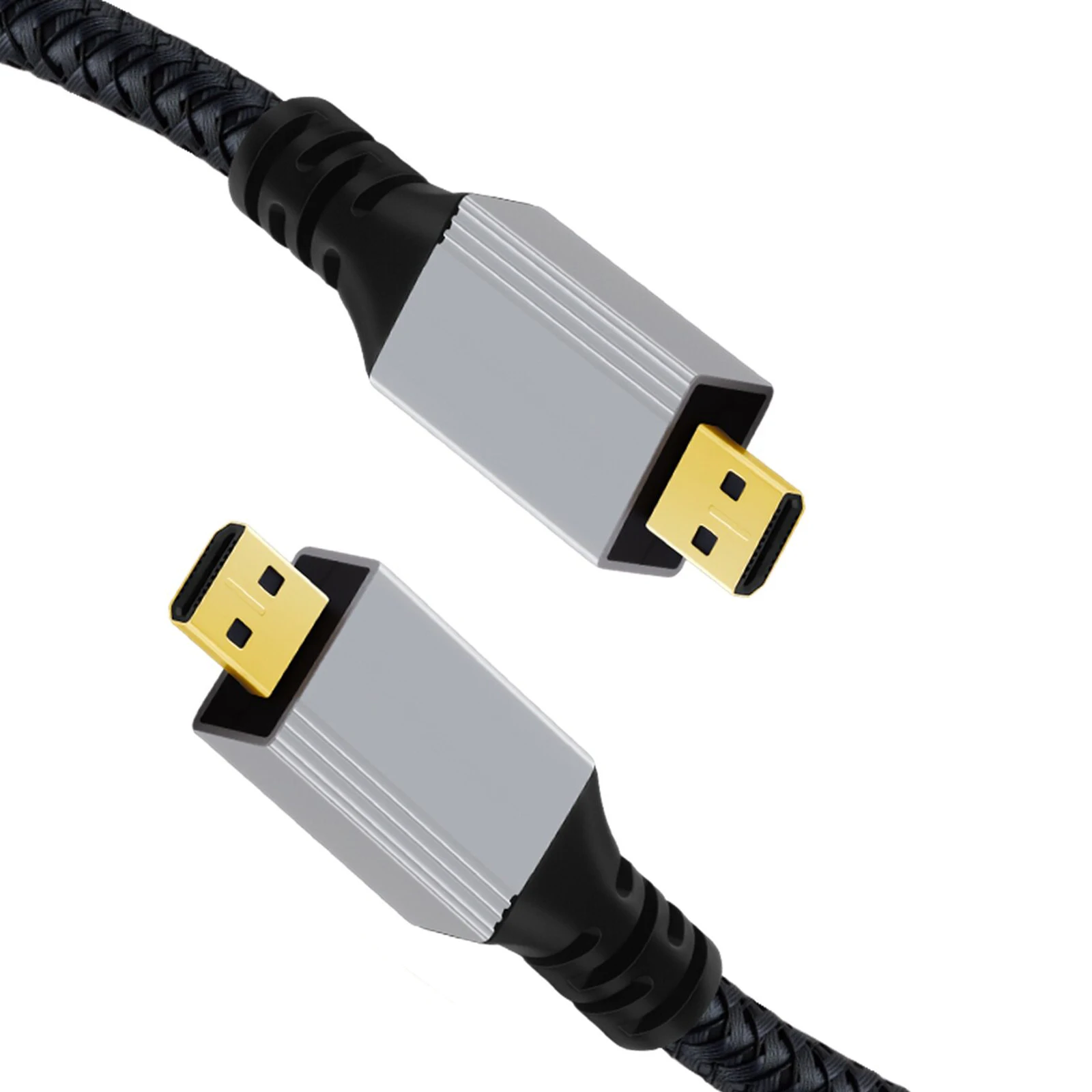 0.3m Micro HDTV Male to Micro HDTV Male 4K@60Hz UHD2.0 Braided Cable 18Gbps Video Cable for Monitor,Projector,Streaming Media