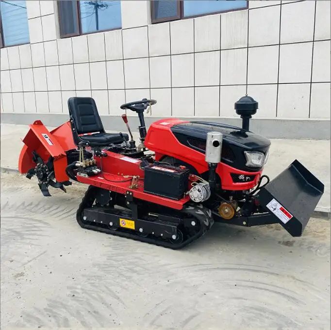 New Functional Crawler Mini-tiller Walking Tractor Cultivator Field Return Machine Pastoral Management Machine Rotary Tiller