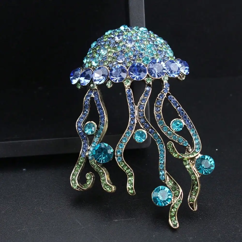 Vintage Personality Creativity Exquisite Luxurious Marine Life Large Jellyfish Brooch