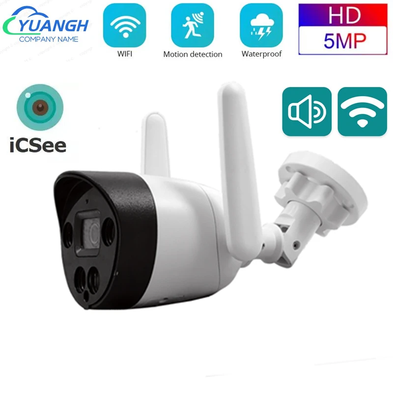 

ICSee 5MP Outdoor Security WIFI IP Camera Waterproof Smart Home Bullet Video Surveillance Wireless Camera Night Vision