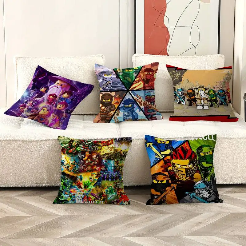 Cartoon N-NinJAGOS Personalized Pillow Cover Kids Bedroom Wild Party Decor Pillowcase kid Birthday shower Gift