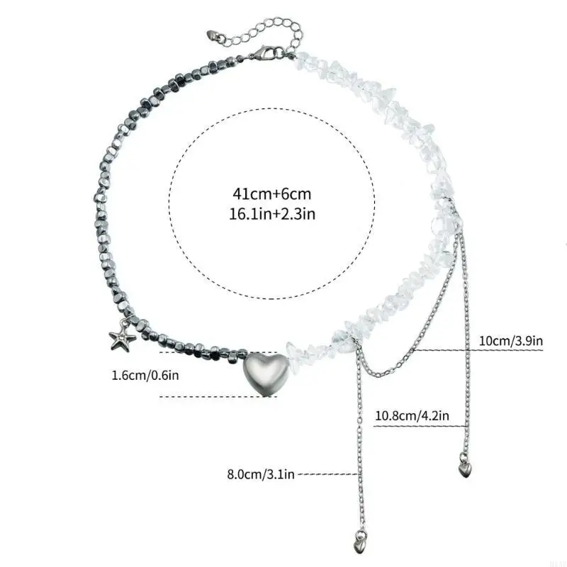 91AF Модное ожерелье для сердечного подвеска