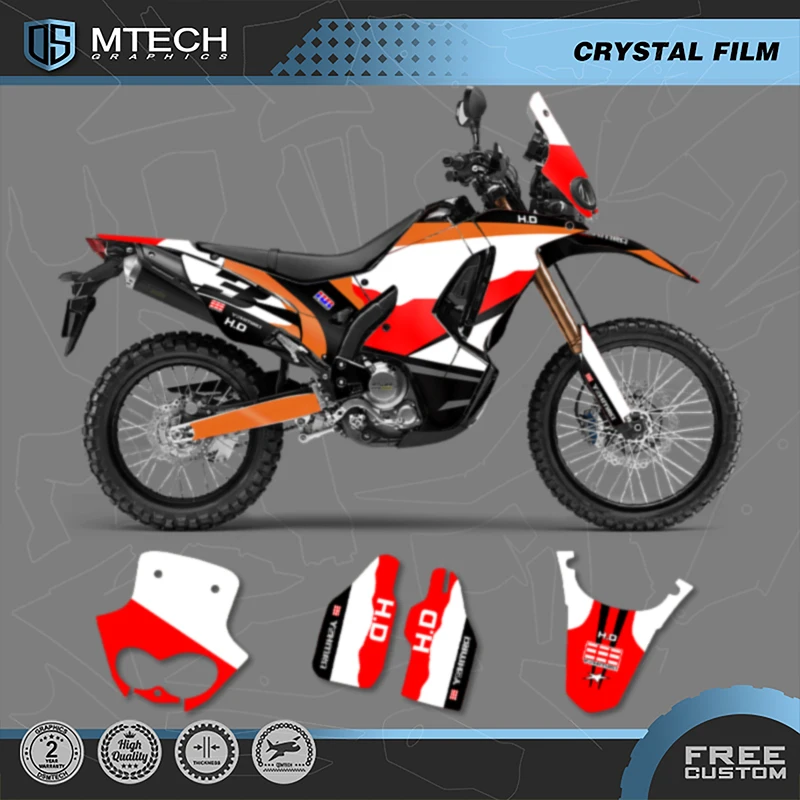 

DSMTECH Custom Motorcycle Graphics Enduro Decals Stickers Kits For HONDA 2017 2018 2019 2020 CRF250 RALLY For CRF250 RALLY 02