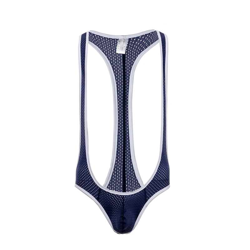 Sexy Mesh Bodysuit Jockstrap Bodywear Erotic Teddies Underwear Wrestling Singlet Leotard Jumpsuits Suspender For Men/Gay view 5