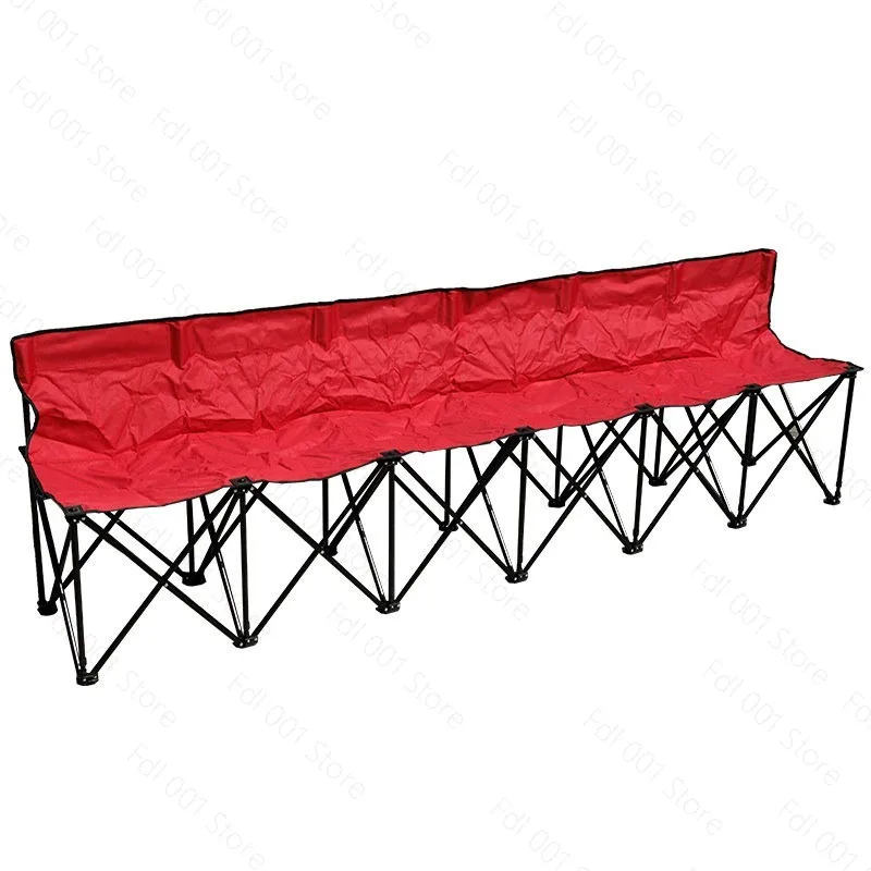 Football field multi-person folding chair Oxford cloth steel pipe rehearsal waiting chair backrest camping outdoor beach chair