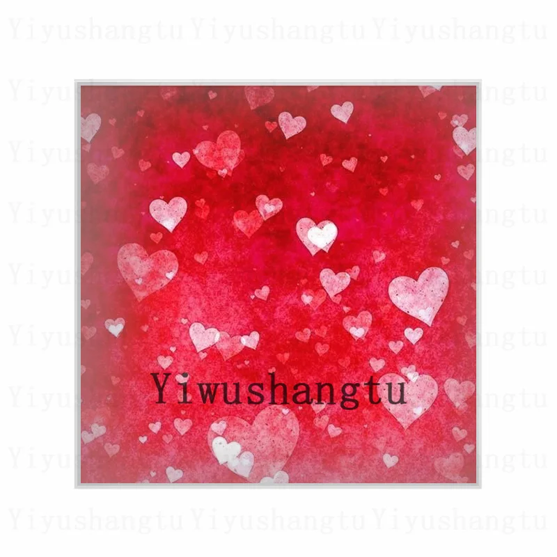 Glitter love heart peach art red painting  12mm/20mm/25mm/30mm Square photo glass cabochon demo flat back Making findings