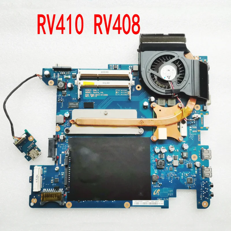 BA92-06991B BA92-06991A BA41-01335A BA41-01336A For Samsung NP-RV410 RV410 RV408 Laptop Motherboard HD4500 PM45 + Heatsink + CPU