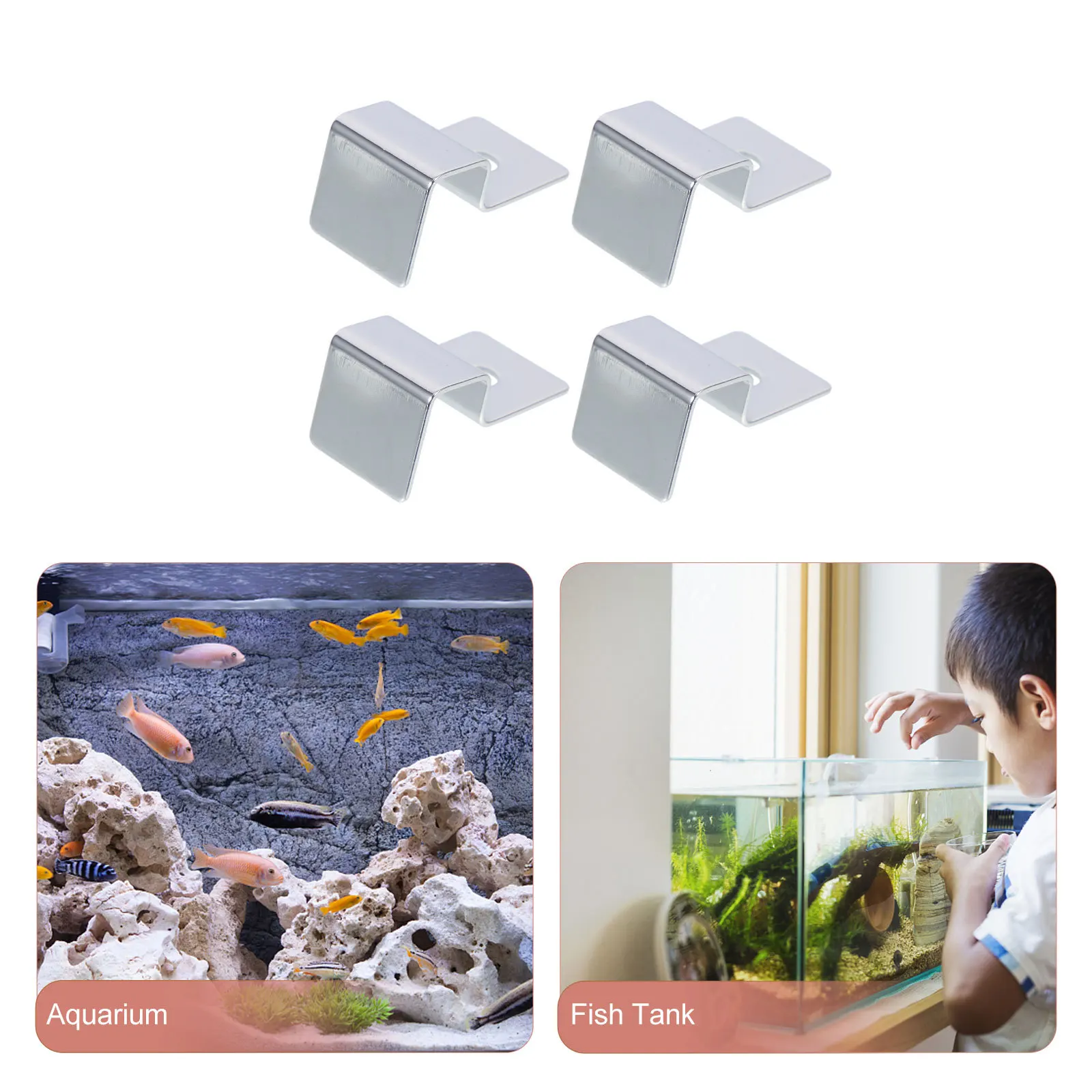

4Pcs Aquarium Lid Holders Sturdy Stainless Steel Fish Tank Cover Brackets Glass Lid Support Racks Glass Fish Mouth Clip