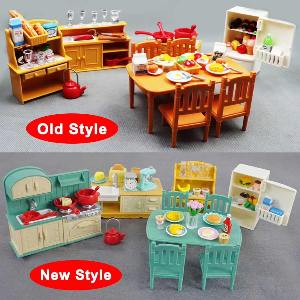 Dollhouse Miniature Furniture Kitchen Cookware Set 1/12 Montessori Food Accessories Mystery Box For Christmas Birthday Girl Gift