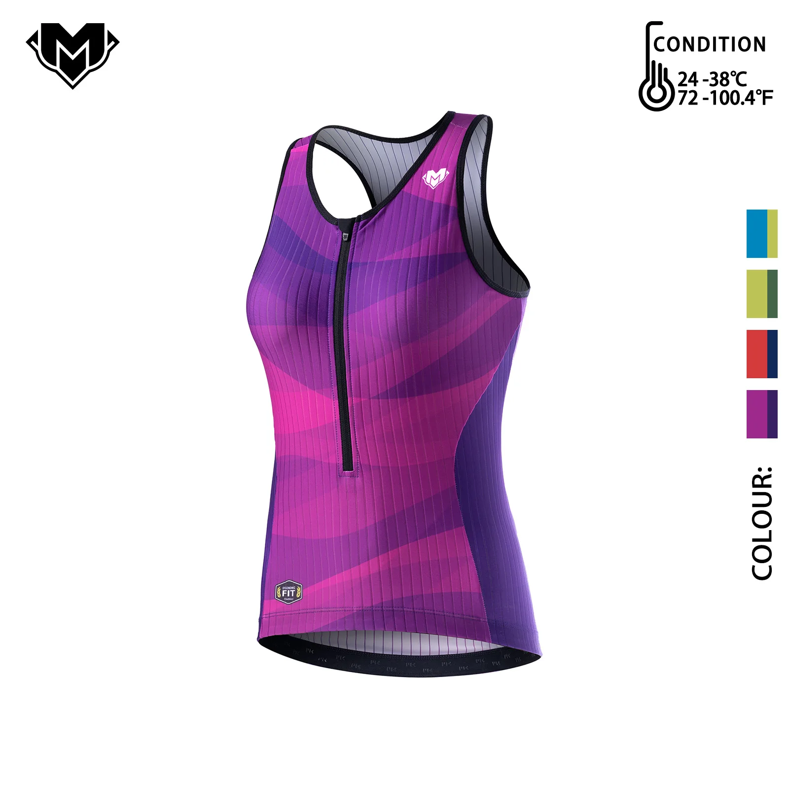 MK 2022 Women's Triathlon Top Sleeveless Cycling Jersey Women Tri Singlet With Rear Pockets Triathlon Tank