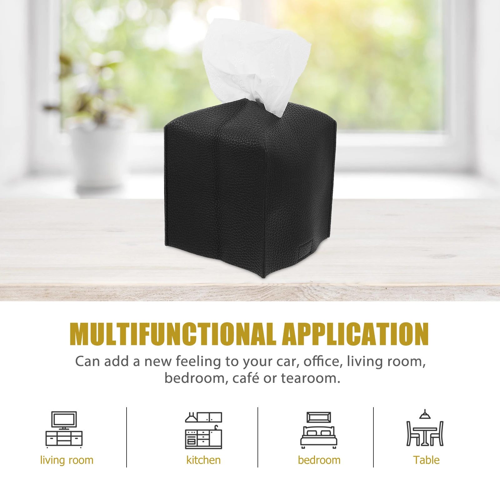 

2pcs Tissue Holder PU Material Napkin Organizer Living Room Bedroom Office Tissue Boxes Office Storage Home Decor