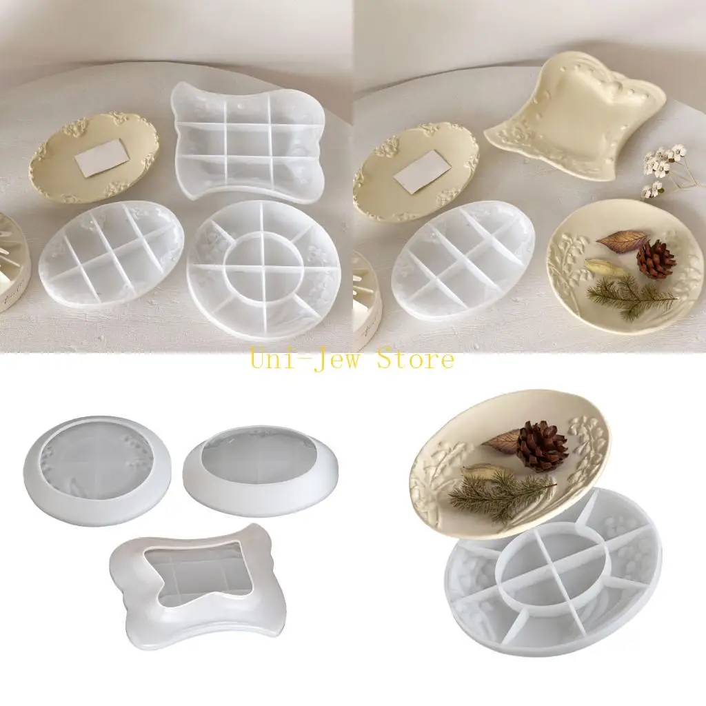 

40GB Silicone Mold For Resin Oval/Round/Square Decorative Trays Art Craft Projects
