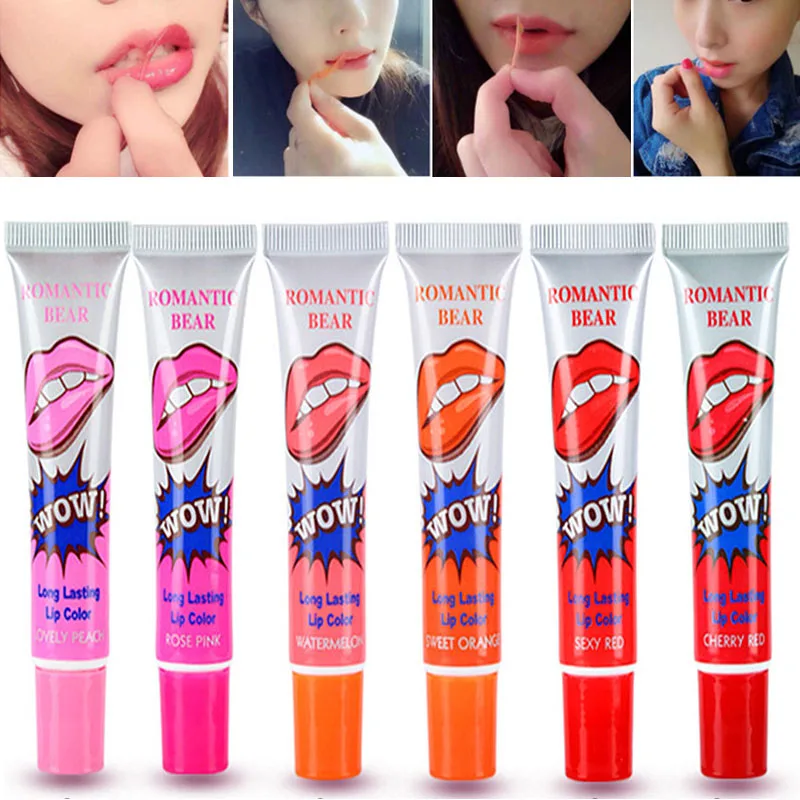 6 Colors Magic Peel Off Liquid Lipstick Waterproof Long Lasting Lip Gloss Tint Tear Off Amazing Lip Tattoo Women Makeup Cosmetic