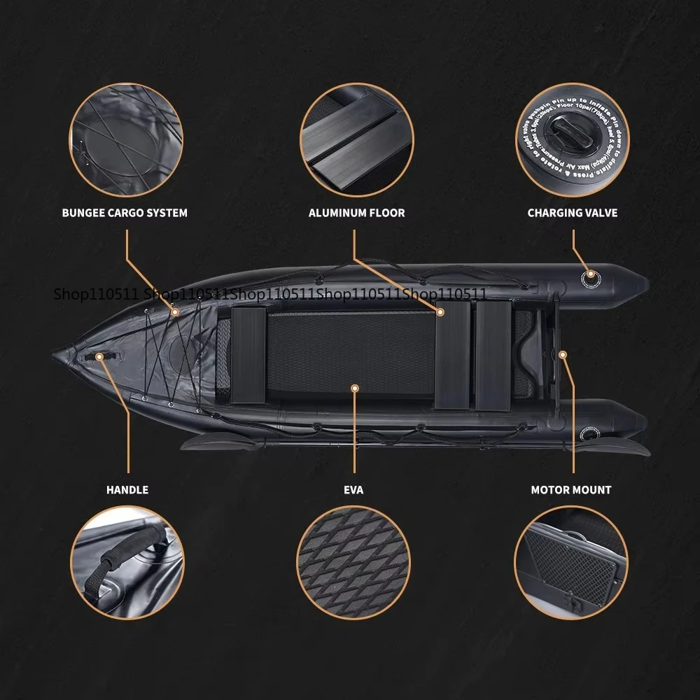 2-Person Inflatable Fishing Kayak w/ Aluminum Oars & Pump - Lightweight PVC Canoe for Lake/River, Durable Portable Watercraft
