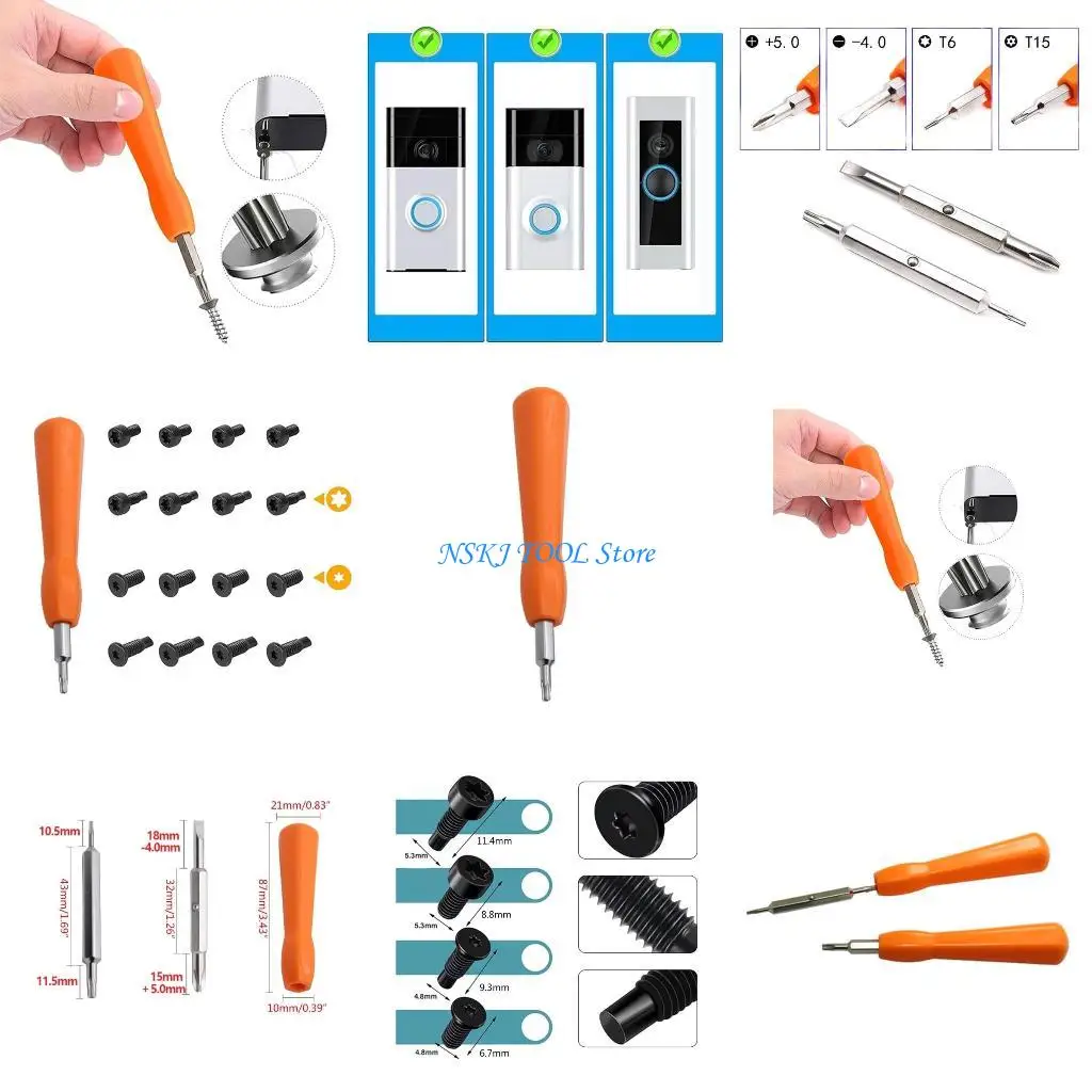 

L8RC Rings Doorbell Replacement Security Screws Screwdriver for Rings