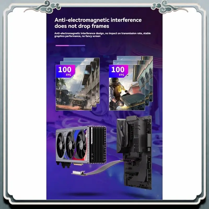 Premium Graphic Card Extension Line PCIE4.0 Rotor X16 Rotor 16X Desktop Computer Horizontal Vertical Loading Line
