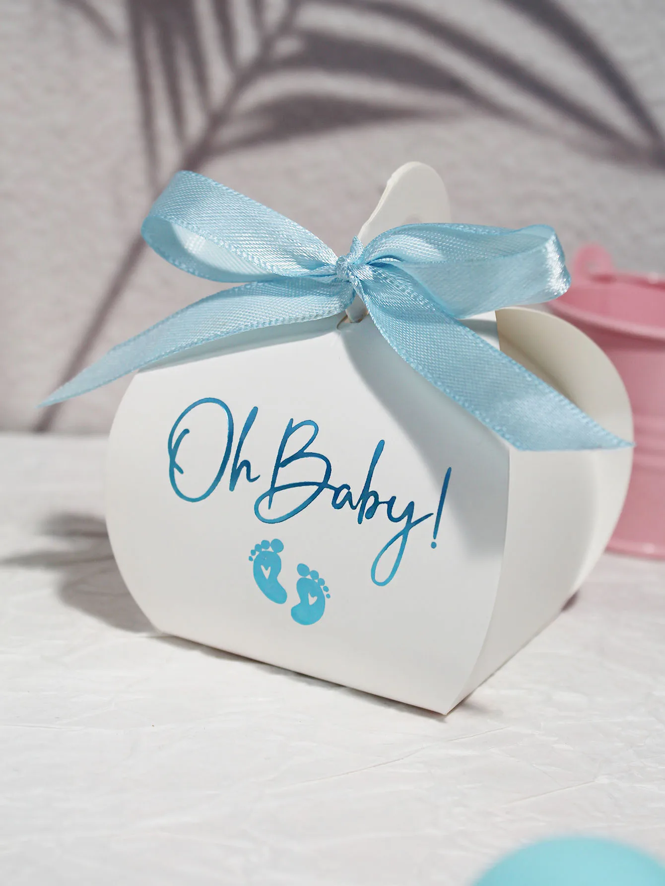 10/20pcs Oh Baby Girl And Boy Paper Gift Box Party Baby Shower Candy Box Baby Feeding Bottle Birthday Party Decorations Kids