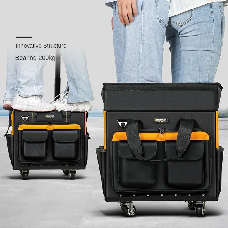 Multifunction Electrician Backpack Tool Bag Waterproof Professional Storage Bag with Pockets Hanging Tool Box Hard Case